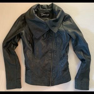Guess Faux Leather Quilted Jacket